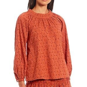 Roller rabbit glyn embroidered eyelet top Tera sz S